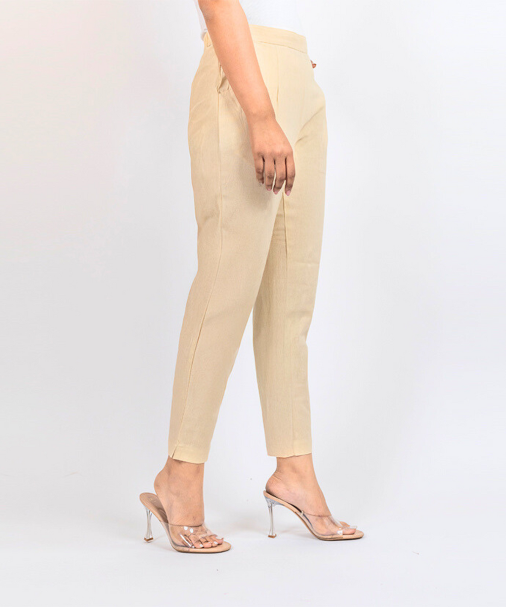 Beige Cotton Pant