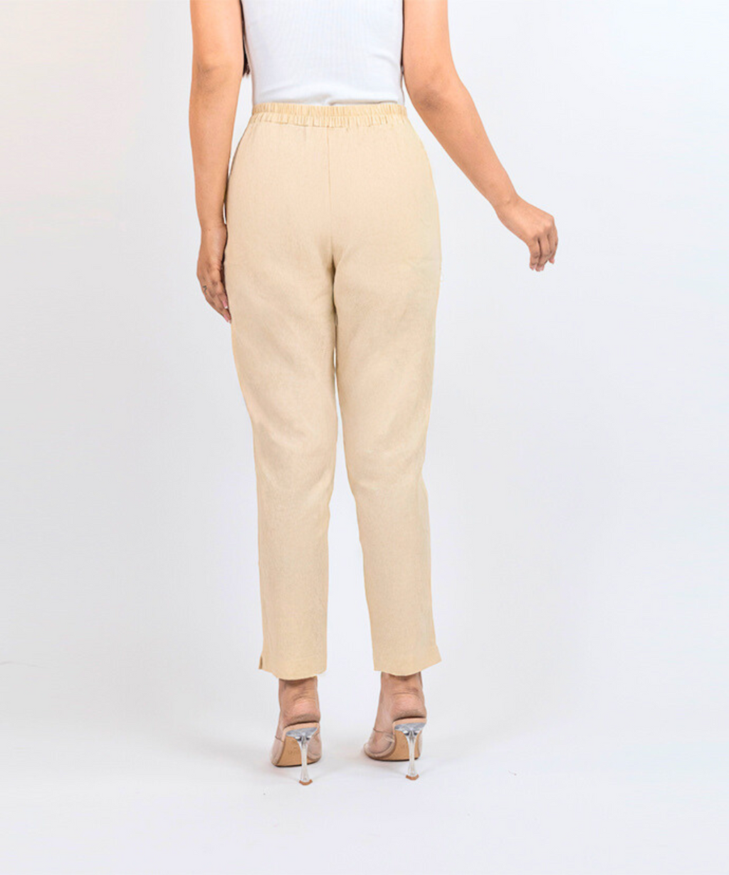 Beige Cotton Pant