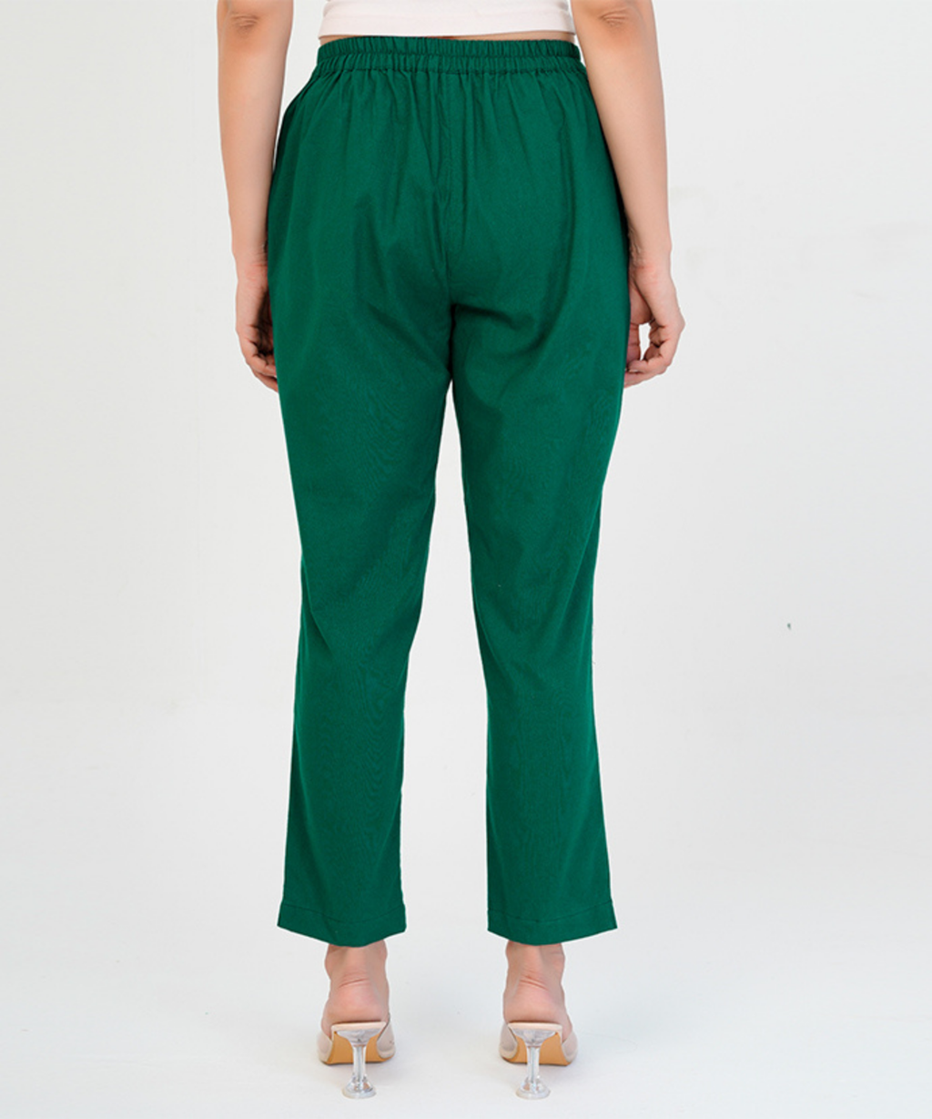 Bottle Green Cotton Pant