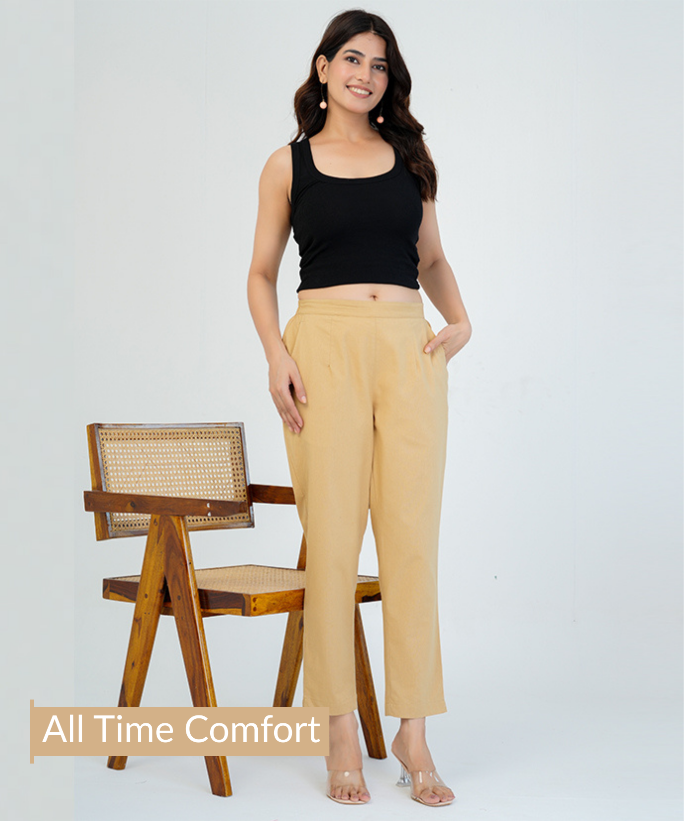 Camel brown Cotton Pant