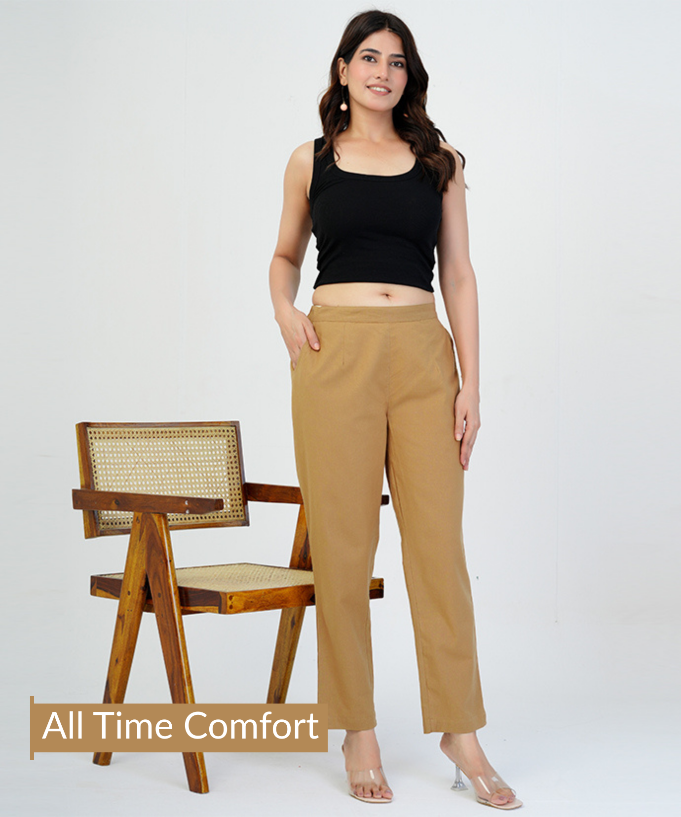 Coffee Brown Cotton Pant