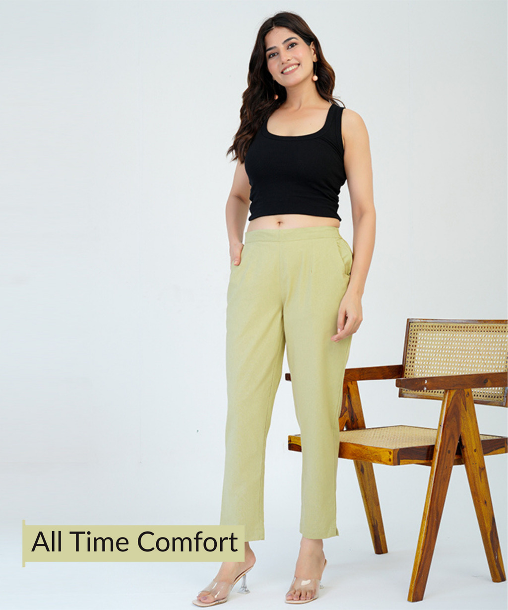 Early brown Cotton Pant