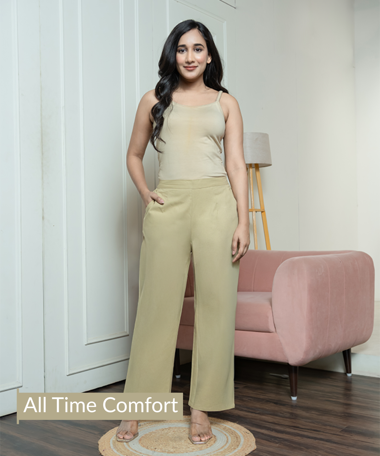 Early brown Wide Leg Cotton Pant