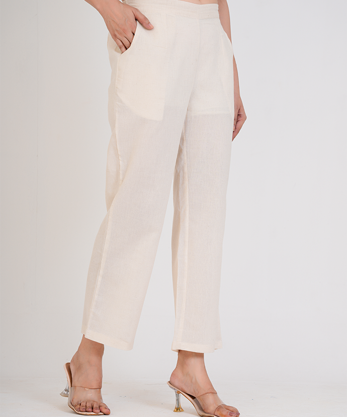 Ecro Wide Leg Airy Linen Pant
