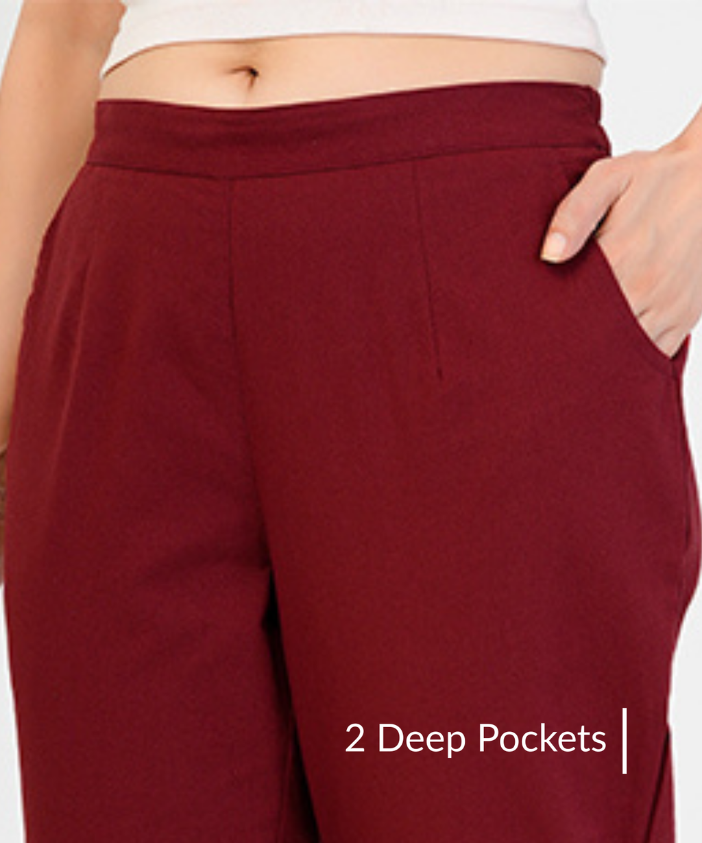 Maroon Cotton Pant