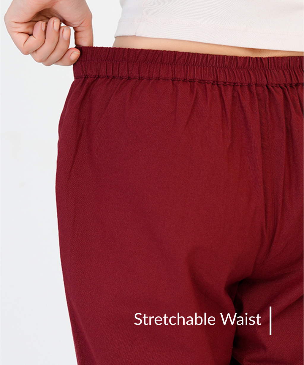Maroon Cotton Pant