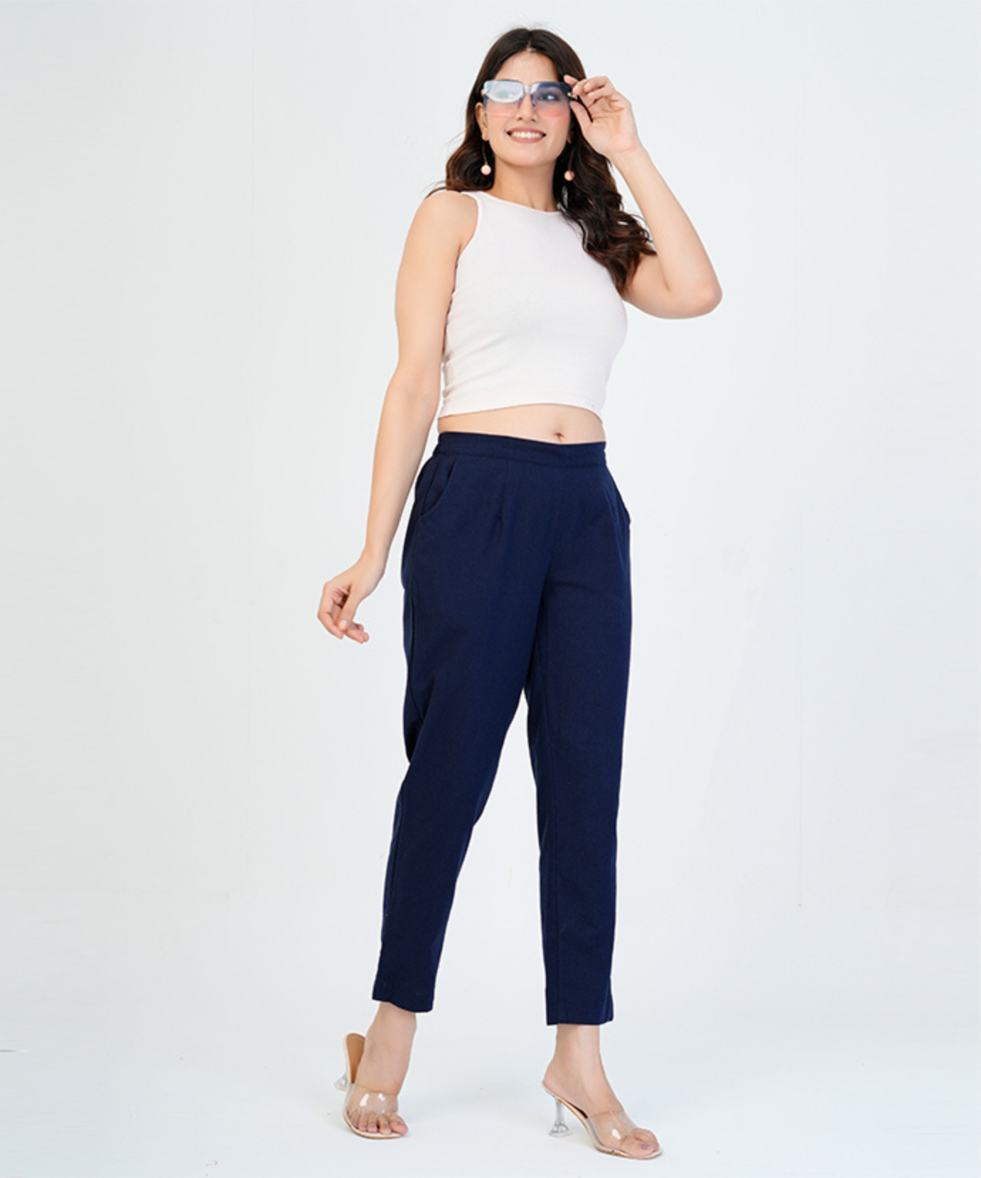 Navy Blue Cotton Pant