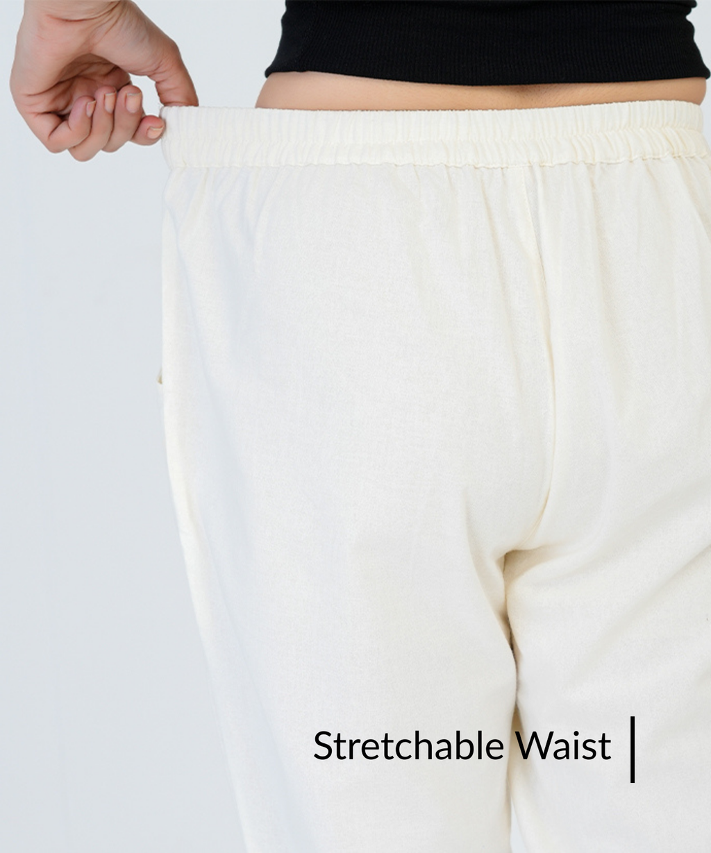 Off White Cotton Pant