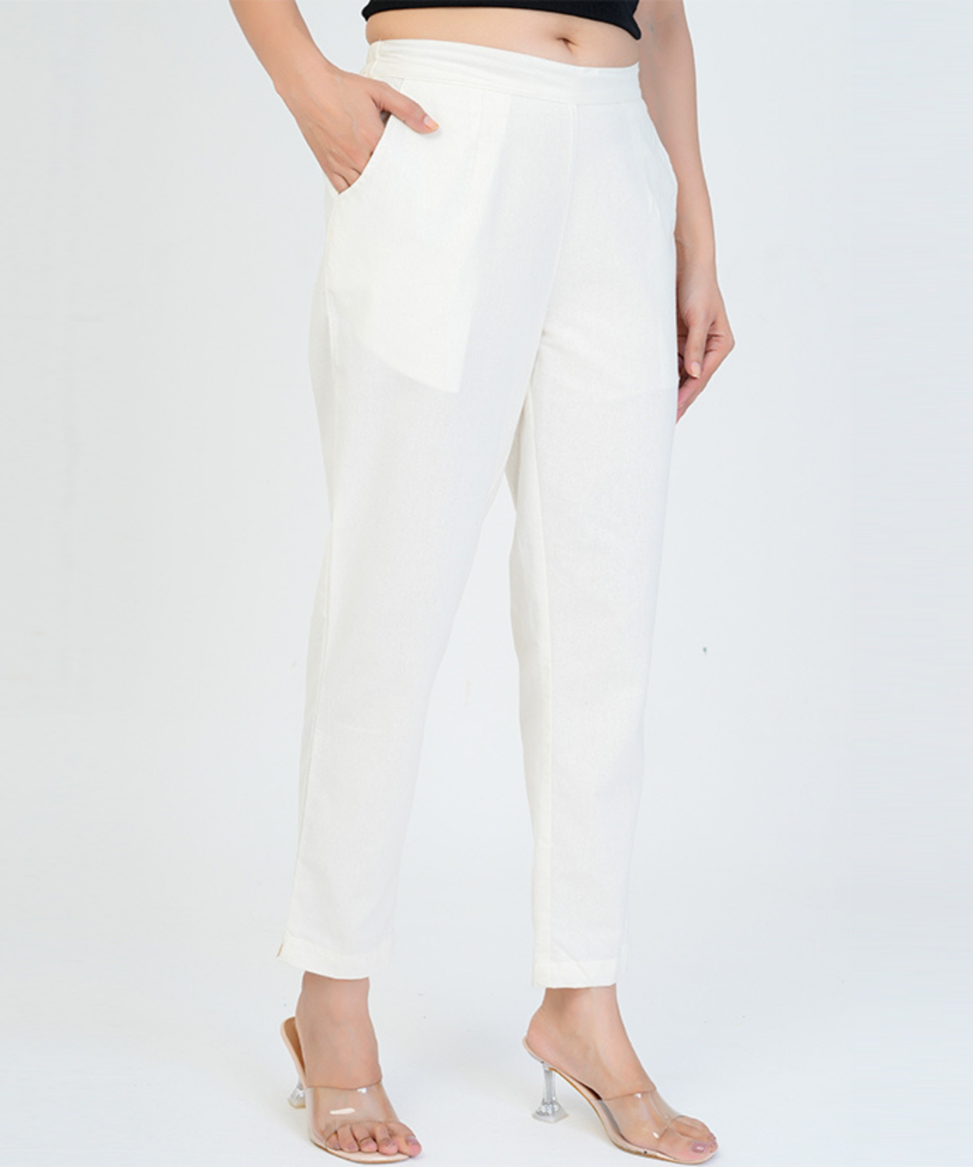 Off White Cotton Pant