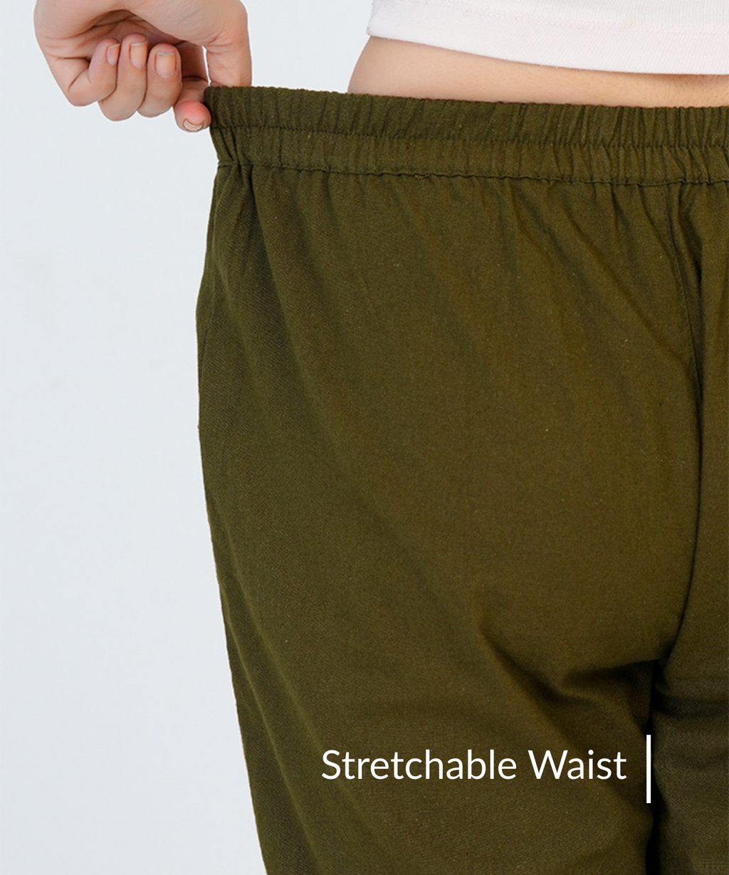 Olive Green Cotton Pant
