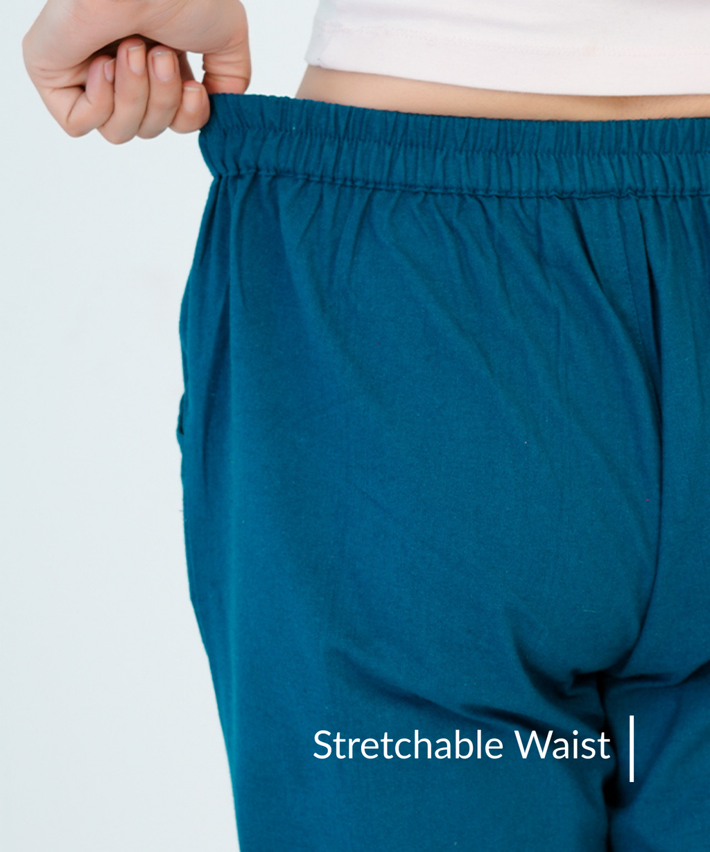 Peacock Blue Cotton Pant