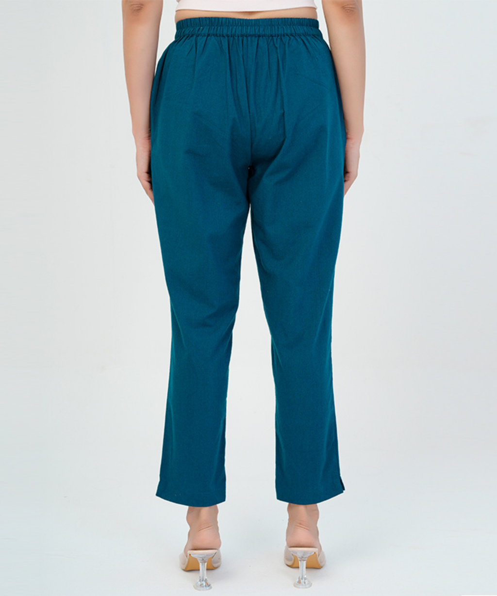 Peacock Blue Cotton Pant