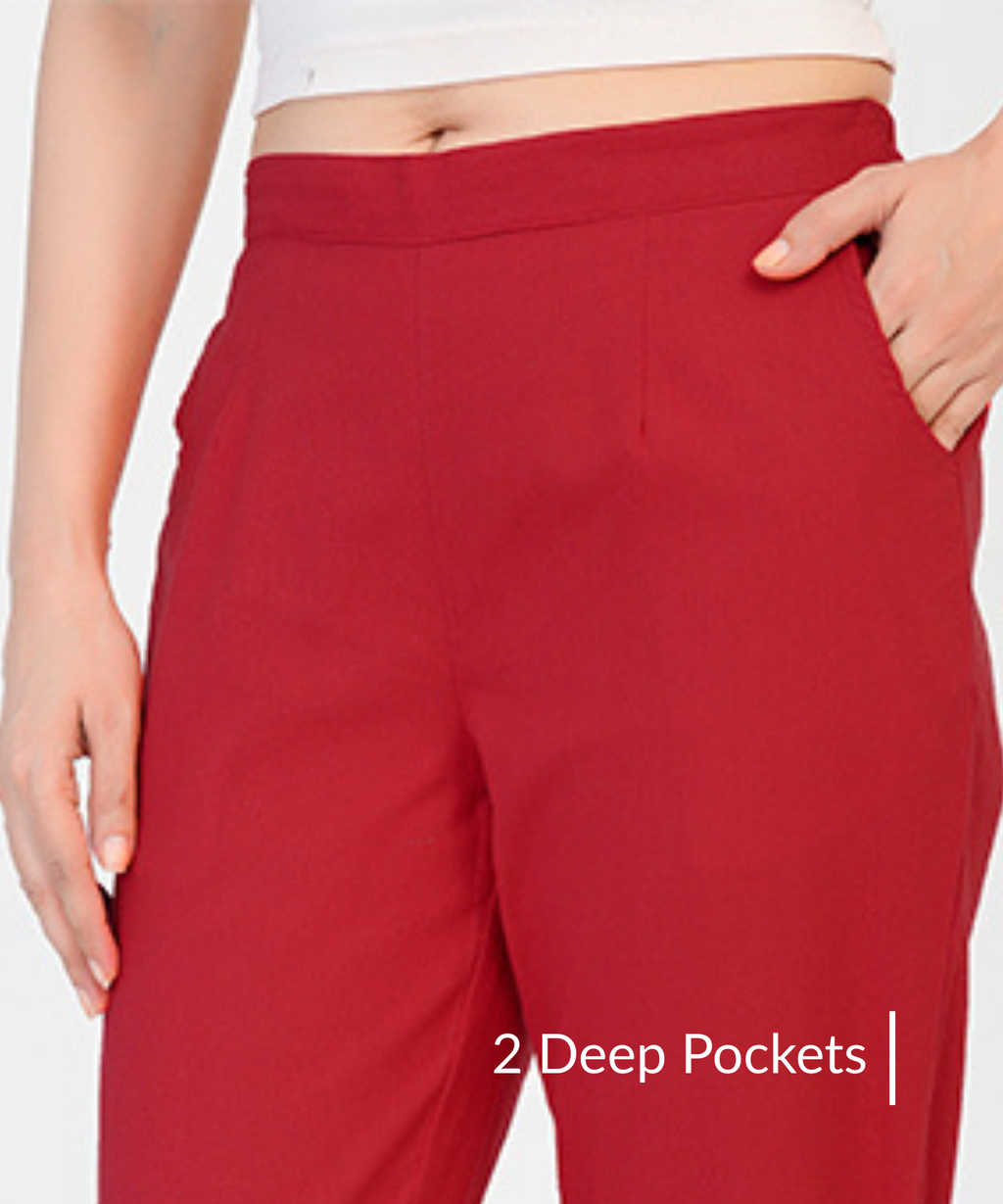 Red Cotton Pant