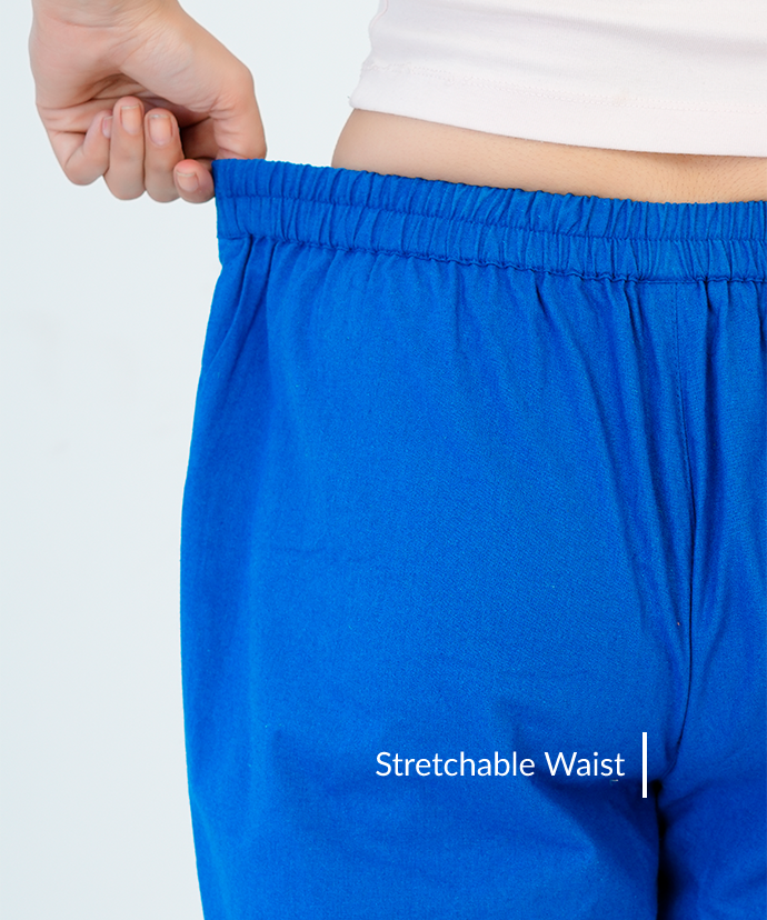 Royal Blue Wide Leg Cotton Pant