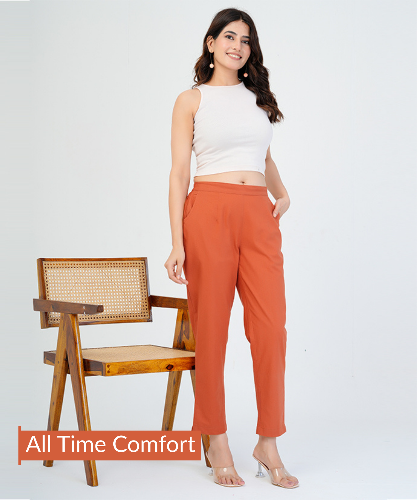Rust Cotton Pant