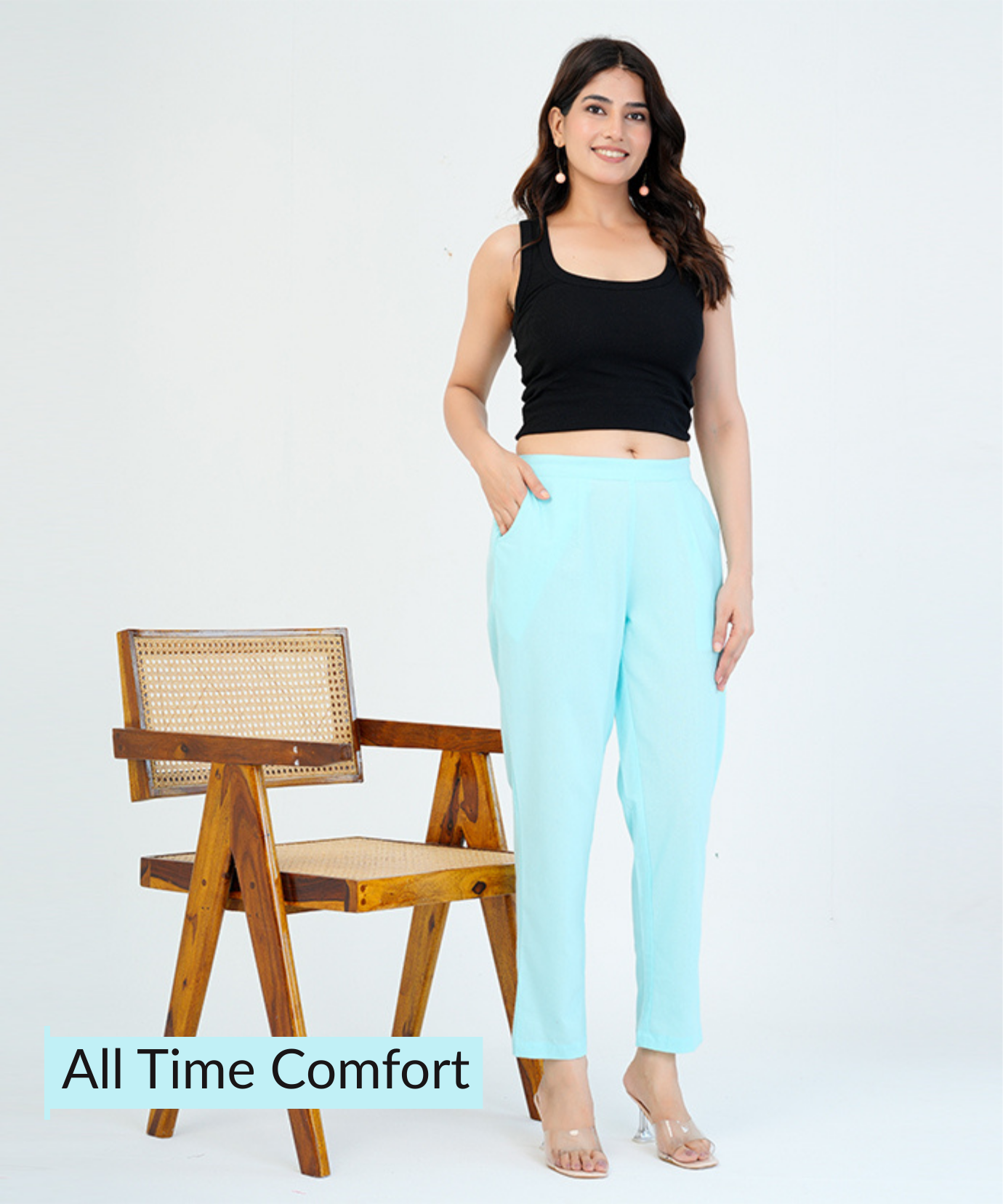 Sky Blue Cotton Pant