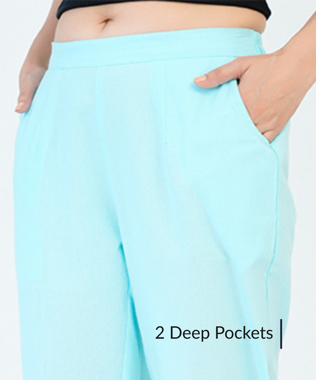 Sky Blue Cotton Pant