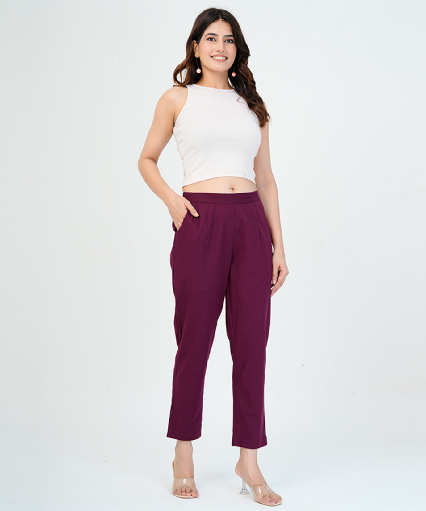 Wine Cotton Pant