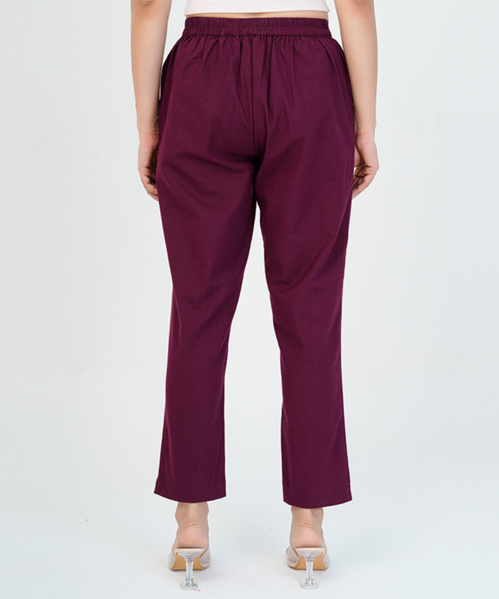 Wine Cotton Pant