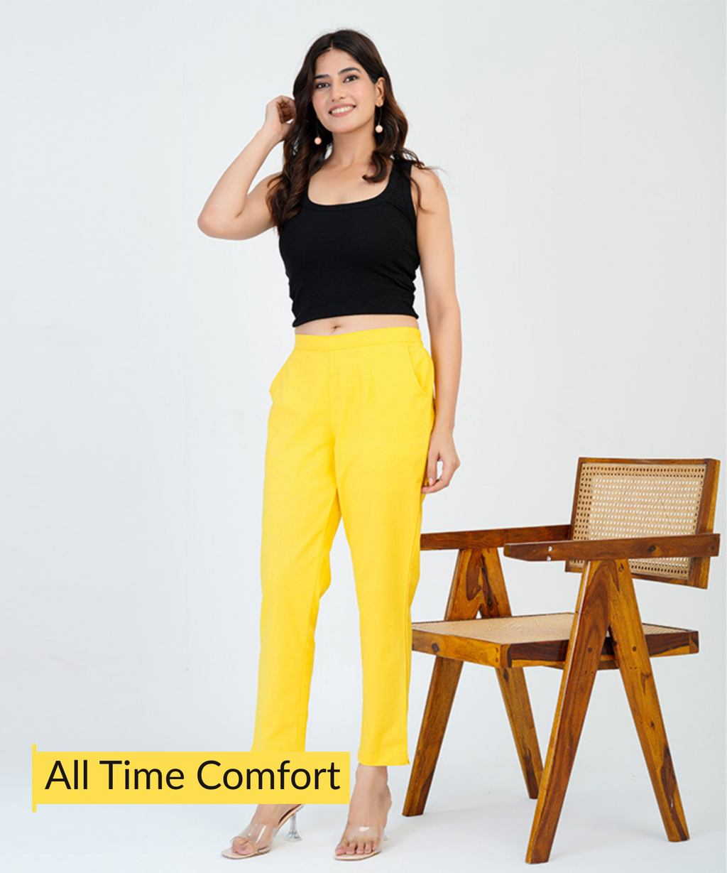 Yellow Cotton Pant